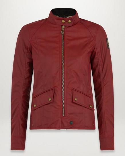 Blouson Moto Belstaff Femme Antrim Rouge Coton France HT4975136